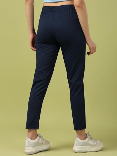Image of TECHNOSPORT Women's Regular Fit Mid Rise Solid Track Pant with Antimicrobial, Stretchable for Gym, Workout & Sports and Regular Use