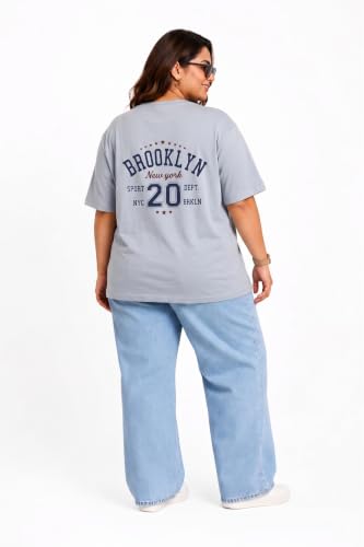 Image of CUPID Women's Oversize Fit Plus Size Cotton Printed T-Shirt Baggy Fit Round Neck Half Sleeve Casual Graphic Tee Soft Breathable Cotton Top for Woman n Girls Everyday Wear