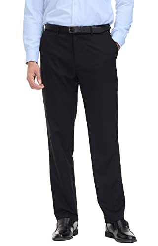 Soojun Men's Classic Fit Hidden Expandable Waist Flat Front Dress Pant3