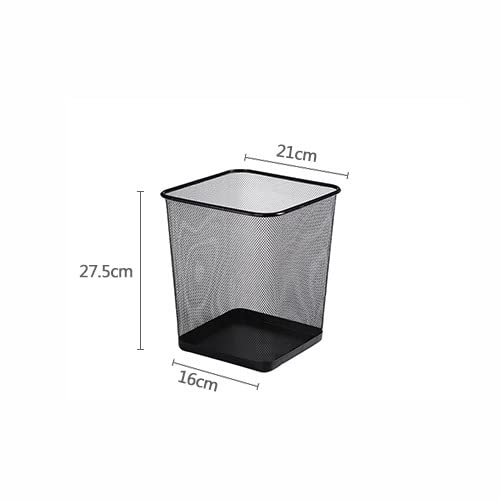 Mini Desktop Bin, vierkant gevormd bureau kleine bak, mesh metalen draad papier mini bak, keuken rieten afvalmand prullenbak kantoor thuis, woonkamer slaapkamer (2 stuks zwart