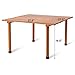 COSTWAY Wood Picnic Folding Table, Outdoor Folding Camping Table, Solid Wood Portable Roll up Table with Carry Bag for Camping, Picnic, Beach