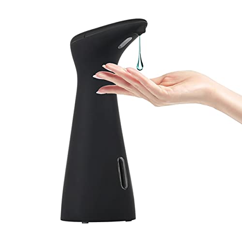 Dispensador de Jabón Líquido Automático Sin Contacto Dispensador de Desinfectante Manos con Ventana Visible, Sensor Infrarrojo Champú Gel de Ducha Dispensador para Baño Hotel Cocina Black 200ml