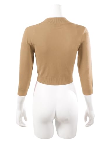 Image of Allsense Women's 3 /4 Sleeve Bolero Shrug for Dresses | Open Front Cropped Cardigan, Lightweight Knit Dress Cover Up