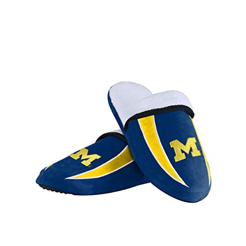 Image of FOCO mens NCAA College Team Logo Sherpa Moccasin Slippers