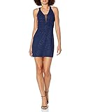 Speechless Junior's Body Con Dress, Navy, S