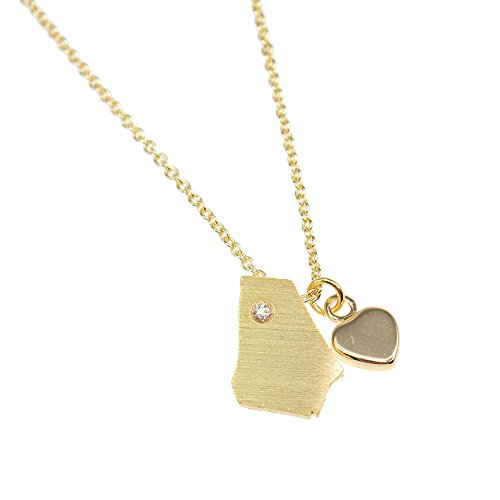 Lauren-Spencer Georgia Necklace, Dainty State Necklace, Souvenir Gift, Home Necklace, USA Necklace, State Charm Necklace, Gold Necklace BN432G-GA