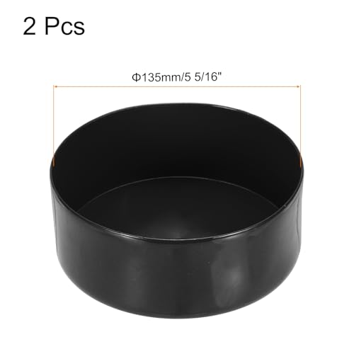 Image of uxcell 2pcs Rubber End Caps 135mm(5 5 /16 Inch) ID x 50mm(2 Inch) H Vinyl Round Tube Bolt Cap Cover Screw Thread Protectors Black