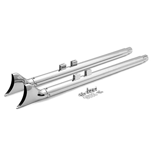 Tarazon - Marmitta Fishtail 39' per Harley Davidson Touring Escavatore Road King Street Glide 1995-2016, doppio scarico