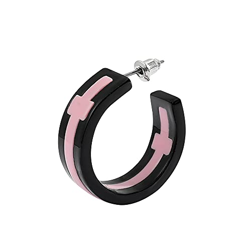 Anime Tokyo Revengers Cosplay Earrings - Tokyo Revengers Cross Earrings Black Acrylic Pendant Drop Dangle Earrings Stud Earrings Cosplay Costume Accessory (Hoop)