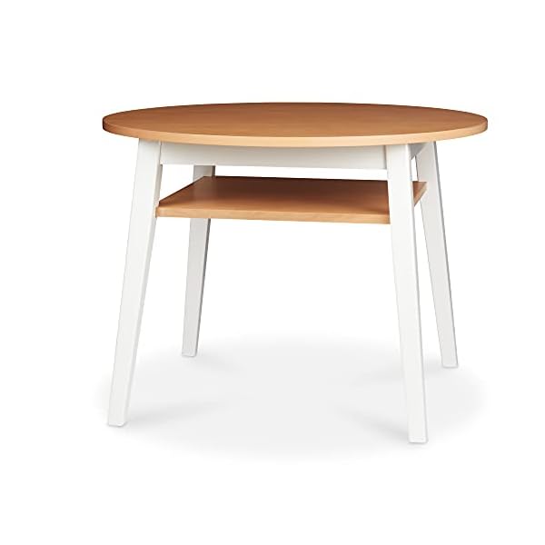 Melissa & Doug Wooden Round Table and 2 Chairs Set – Kids Furniture for Playroom, Light Woodgrain and White 2-Tone Finish - Image 5