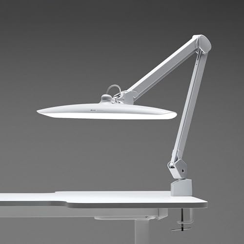 4BLANC Lampe LED sans ombre à intensité variable pour le soin des yeux avec pince de bureau et bras réglable