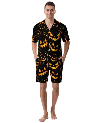 Men's Short Sleeve Pajama Set Colorful Butterfly Sleepwear Button-Down Pjs Sets Two-Pieces Loungewear with Pockets3