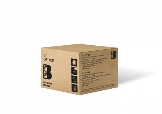 BOGANI Kit Office Balance, 150 Pastillas de Café ESE, con 150 Vasos, Paletinas y Azúcar, Molido Fino, Intensidad 8, Cremoso