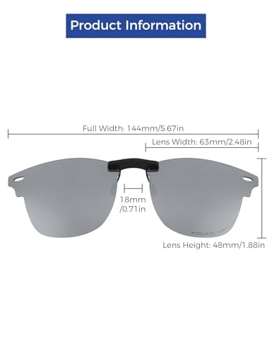 Polarized Clip-on Sunglasses for Ray-Ban Clubmaster RB5154 51-21 for Men Women UV Protection-Silver3