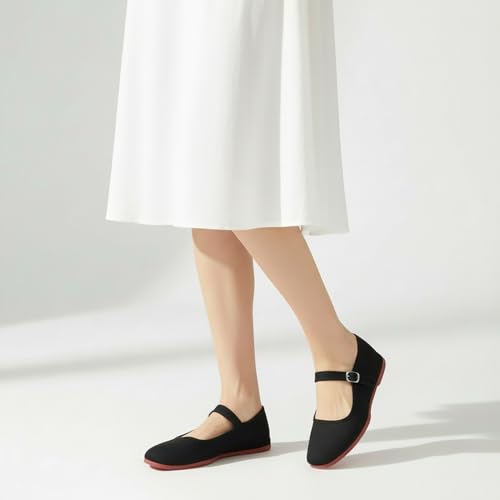 Image of Womens Classic China Flats, Casual China Doll Shoes, Cotton Mary Janes, Chinese Tai Chi Shoes