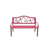 juanluck-s Gartenbank Parkbank for draußen – 2-Sitzer-Gartenstuhl aus Eisen for Terrasse, Hof und Rasen für die Terrasse