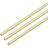 Brass Round Tube, 2mm OD 0.5mm Wall Thickness 300mm Length Metal Seamless Straight Pipe Tubing for DIY Crafts Model 3pcs