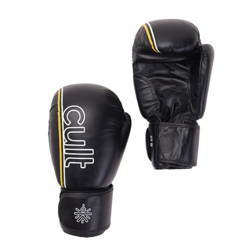Image of Cult Boxing Gloves for Men & Women | Foam Padding | Punching Bag Gloves for Boxing, Training, Kickboxing, Muay Thai, MMA | 10 Oz Boxing Gloves | Black Green-White