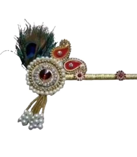 Radhe Basuri Metal Flute for Laddu Gopal Ji, Krishna Idol Bansuri for Bal Gopal Thakur Ji-image-5