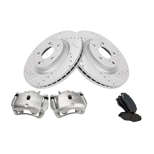 VXTMXEWTPC Front Brake Calipers Ceramic Pads & Drilled Rotors 5 Lug for for CR-V 2012-2015 277-0062