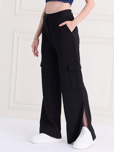 Image of MAGRE Black Twill Cargo Pant with Side Slite