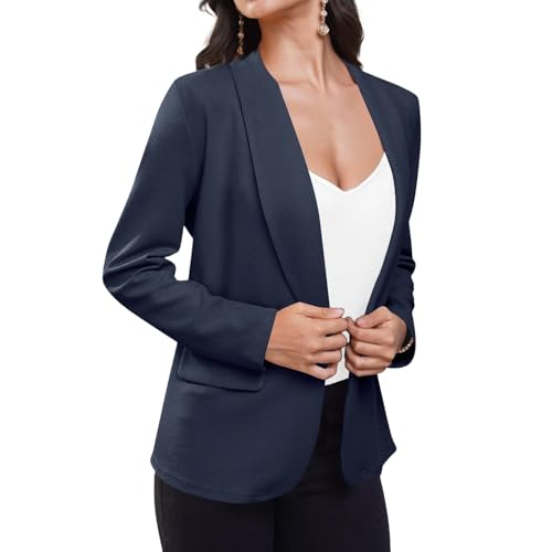 Women’s Oversized Blazers Open Front Lapel Collar Long Sleeve Suit Jackets Work Office Business Casual Dressy Outfits