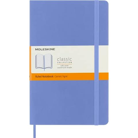 Moleskine Classic Ruled Notebook, Hydrangea Blue Cover