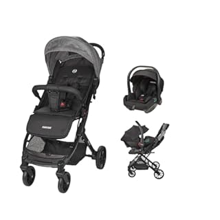 Nania Myla - Passeggino combinato 2 in 1 compatto e leggero per 0-4 anni (max 22 kg) con seggiolino auto Rimini, 40-87 cm (0-13 kg), protezione laterale con comfort