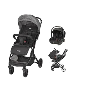 Nania Myla Compacte en lichte 2-in-1 combi-kinderwagen van 0 tot 4 jaar (max. 22 kg) met Rimini Nania autostoel 40-87 cm – (0-13 kg) zijbescherming met comfortinzetstuk