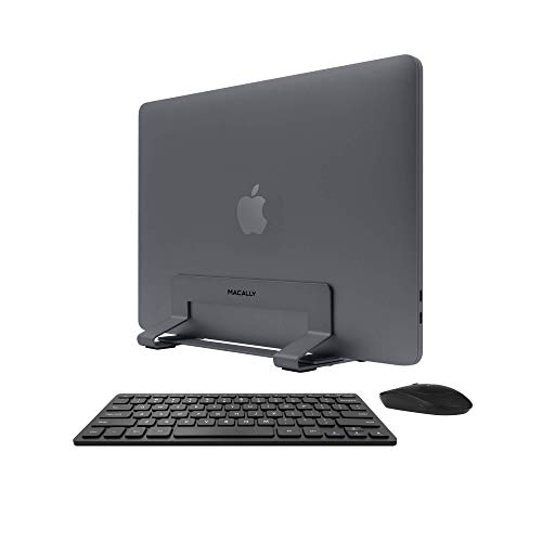 Macally Wireless Mini Keyboard & Mouse Combo and a Vertical Laptop Stand, Organize You Desk, Keep Your Laptop Safe