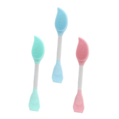 WOFASHPURET 3Pcs Double Ended Silicone Face Mask Brush Versatile Applicator for Mud and Skin Care Masks Easy to Clean and Store Skin Friendly Beauty Tool for Comfortable Use