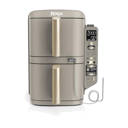Ninja Double Stack XL, Freidora de Aire, 9,5L, Piedra/Dorado