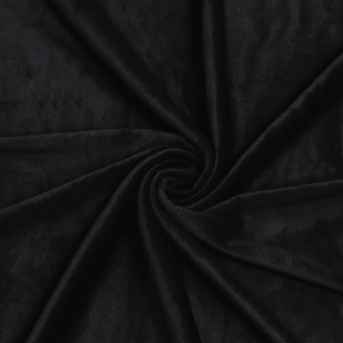 Homiest Black Minky Fabric, 1 Yd x 60" Ultra Soft Stretch Plush Fleece