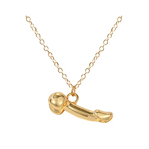 Creative Funny Penis Necklace- Male Organ Pendant Necklace Accessory Jewelry Gifts Party Supplies for Women Girls (Golden Necklace) Creative Funny Penis Necklace- Male Organ Pendant Necklace Accessory Jewelry Gifts Party Supplies for Women Girls (Golden Necklace)