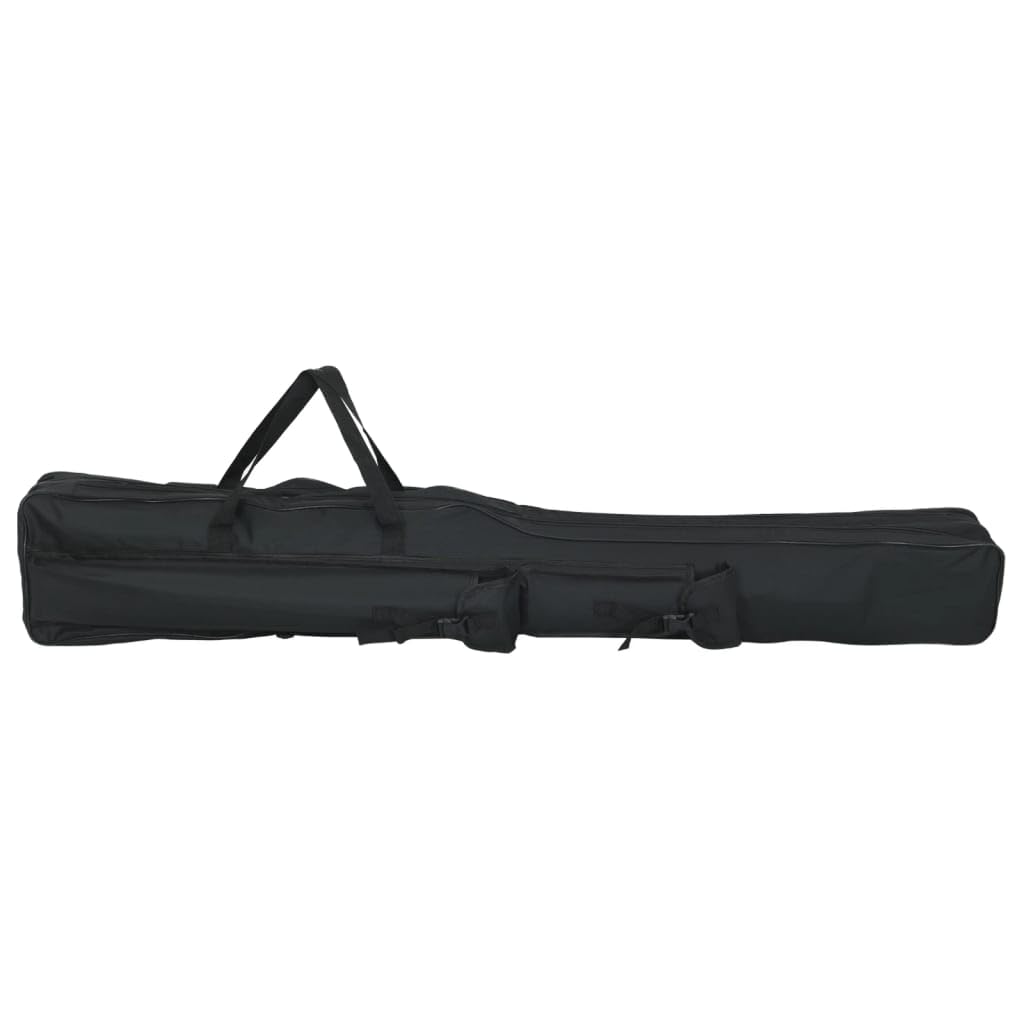 Torba wędkarska czarna, 150 cm, wykonana z tkaniny Oxford 600D z powłoką PCW, regulowany pasek, organizer na akcesoria wędkarskie, ochrona i transport podczas wędkowania, łodzi, na brzegu i