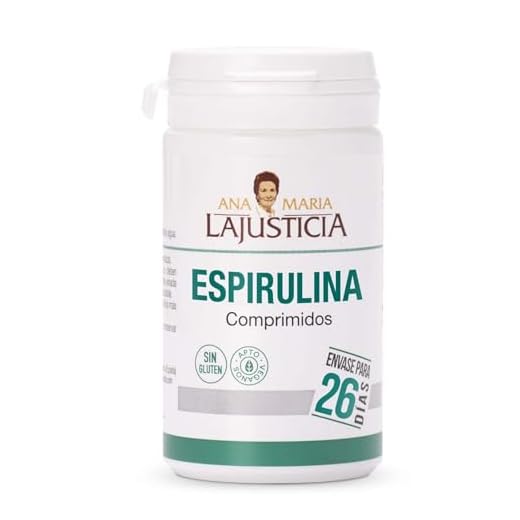 Ana Maria Lajusticia - Espirulina – 160 comprimidos fuente de proteínas, vitaminas y minerales. Detox y saciante. Apto para veganos. Envase para 26 días de tratamiento.