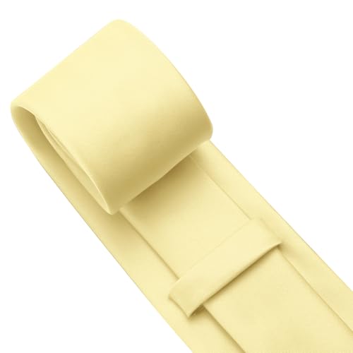 Image of KOOELLE Men's Ties Solid Pure Color Plain Neckties Formal Black Ties For Men