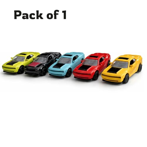 Image of 1:64 Dodge Challenger SRT Hellcat Mini Diecast Car - Collectible Muscle Car Model, Detailed Replica, Perfect for Display or Gift [Multicolor][Get Any 1 Rendom Color]
