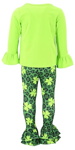 Image of Unique Baby 2 Piece Girls Double Ruffle Leggings and Long Sleeve Shirt Clothes Set Kid and Toddler Girl Outfit