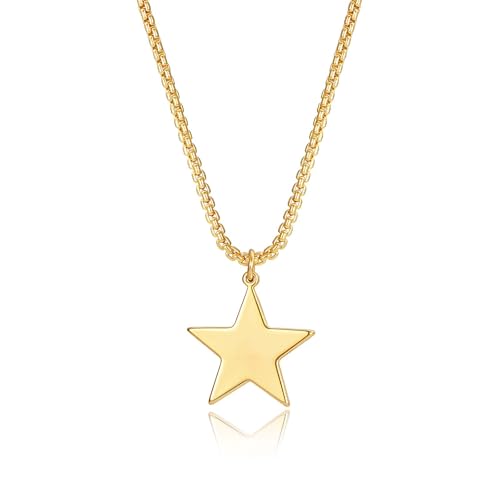 BENEIGE Gold Necklace for Women 14K Gold Plated Dainty Star Charm Pendant Necklace Hypoallergenic...