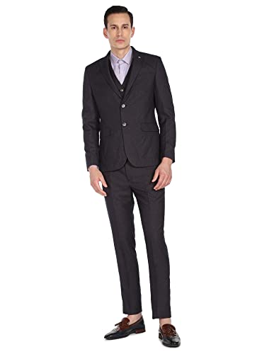 Image of Arrow Men's Polyester Blend Self Design Formal Business Suit Pants Set