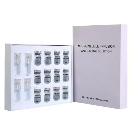 Micro Infusion Facial System, Hyaluronsäure-Microneedling-Serum-Set, Micro Needling-Kit Mit Serum Für Strahlende Haut, Reduziert Falten, Verjüngt Die Haut, Verbessert Die Elastizität, Spendet(4+12)