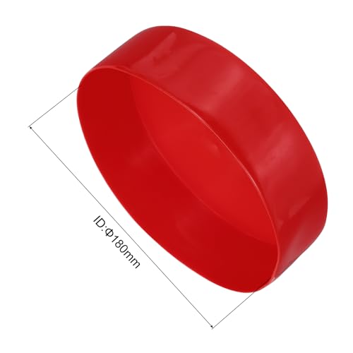 Image of uxcell 4pcs Rubber End Caps 7 1 /16 inch(180mm) ID Vinyl Round End Cap Cover Screw Thread Protectors Red, 50mm Height