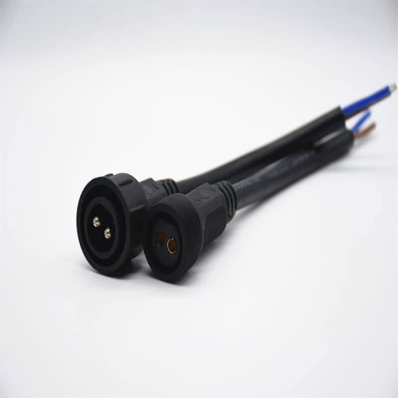 M25 PVC 2Pin Male and Female Screw Joint Connector for AC/DC IP67 Nylon Waterproof 0.2M Length 2 * 2.5㎜² Cable for LED