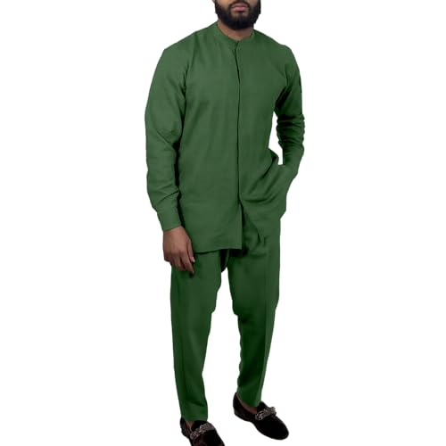 African Suits for Men Dashiki Shirt Pants 2 Piece Set Outfit Nigerian Attire Clothes Wedding Clothing