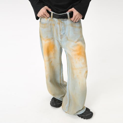 Men's Jeans Autunm American High-Street Retro Wide-Leg Casual Commute Home Weekend Long Pants3