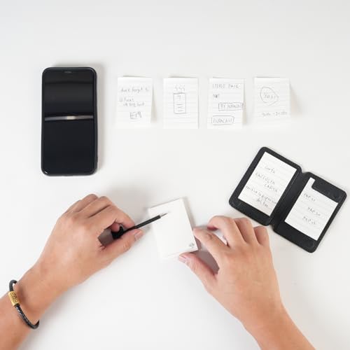 Image of Magnetic Notebook Notepad Card Holder, Compatible with iPhone 16 Series and Other Phones with Three Types of Notepad /Magnetic Invisible Pen. (Beige)