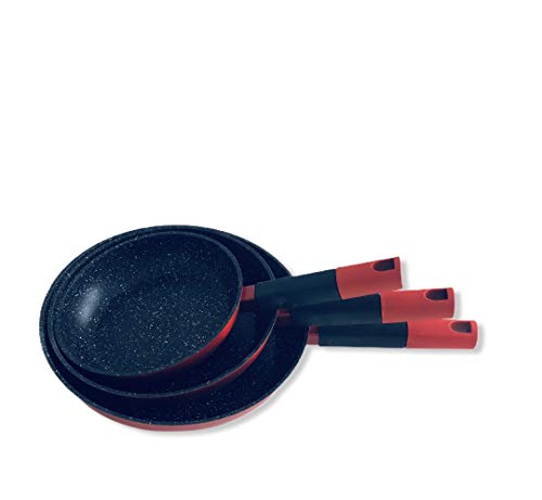 Set de 3 Poeles Swiss Line Reference SW-3FP45, color rojo