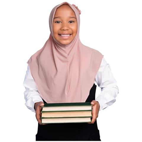 Lenmipot Muslim Kids Instant Hijab1PC Islamic Hijab for Girls Ramadan Eid Prayer Headscarf Easy Wear Hijab Cap (4-8year) Cover