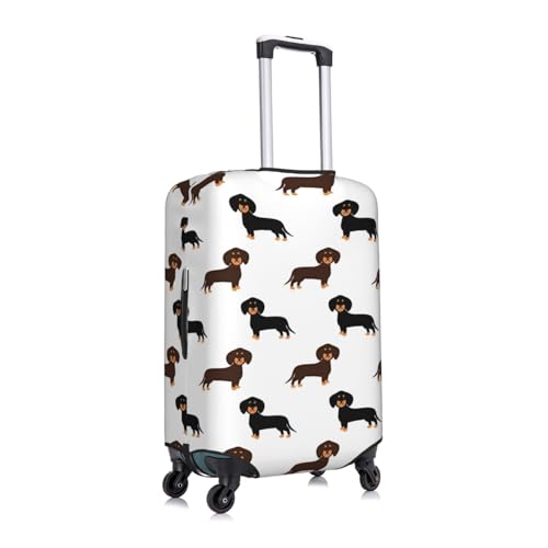 Elastic Travel Luggage Cover Printed Cute Funny Dachshund Dogs Double-Sided Suitcase Protector Bag,Dust-Proof Cratch-Resistant Washable Baggage Covers For Kid Adult,Small3